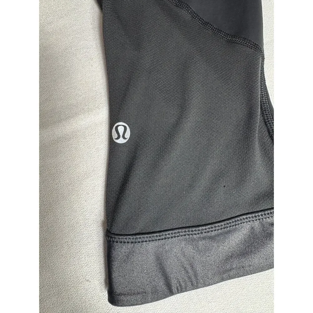 Lululemon Chase Me Crop II Secret Garden Black Leggings Size 6 - Picture 10 of 12